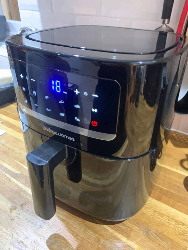 view of our own purchase testing andrew james air fryer for 2 people uk unboxing package arrival several weeks to months