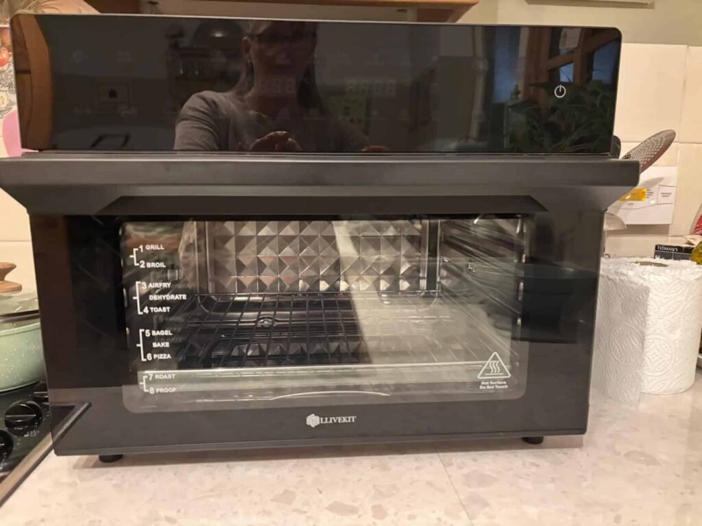 view of our own purchase testing llivekit air fryer for pizza uk unboxing package arrival several weeks to months