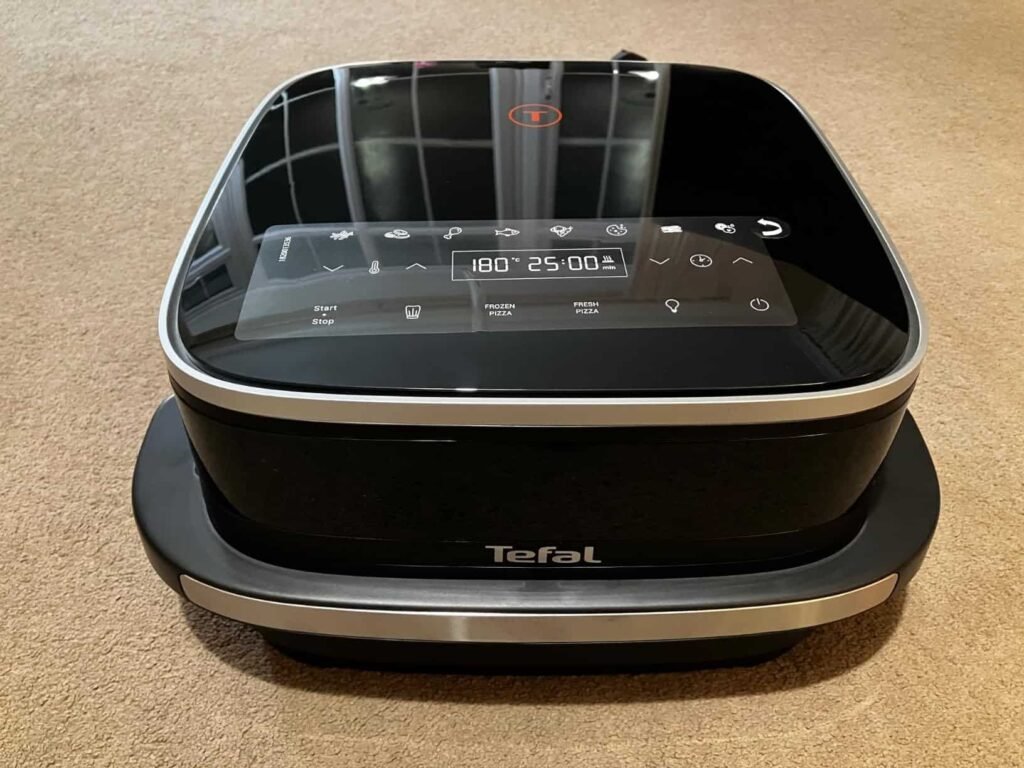 view of our own purchase testing tefal easy fry pizza fw4018g0 air fryer uk unboxing package arrival several weeks to months