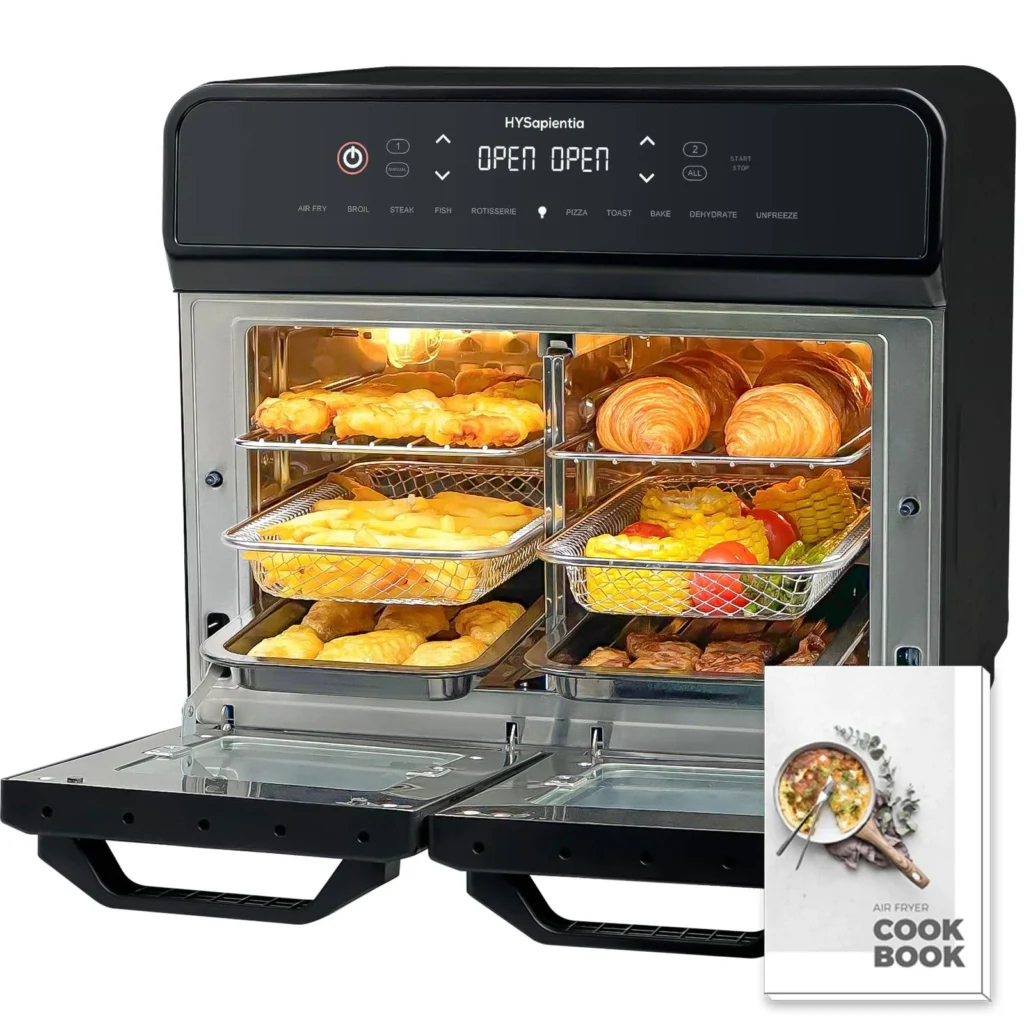 hysapientia 22l dual zone air fryer oven air fryer with shelves uk