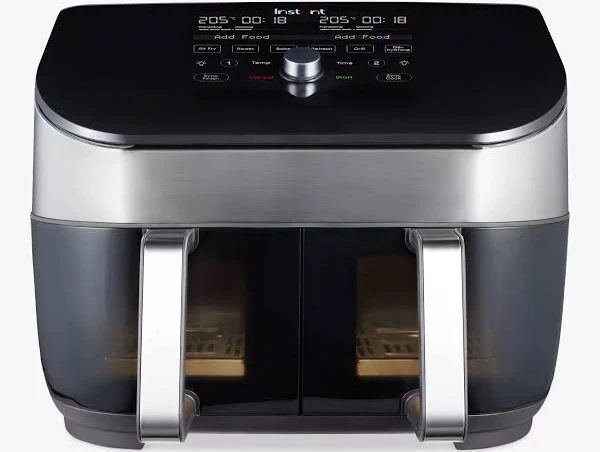 instant vortex plus (8.5l 7.6l) with clearcook 2 drawer air fryer uk