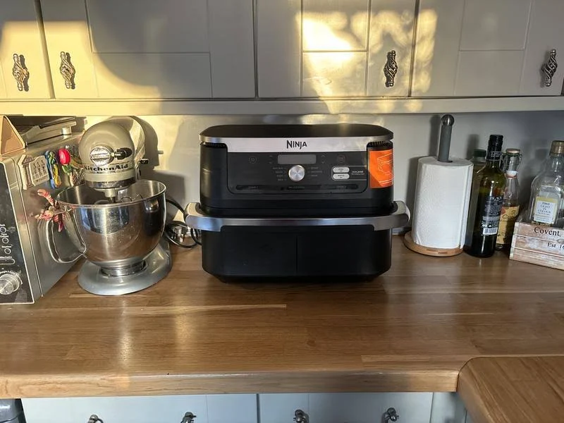 our own purchase testing view of ninja foodi flexdrawer (af500uk) family air fryer uk our unboxing package arrival home office for several weeks to months