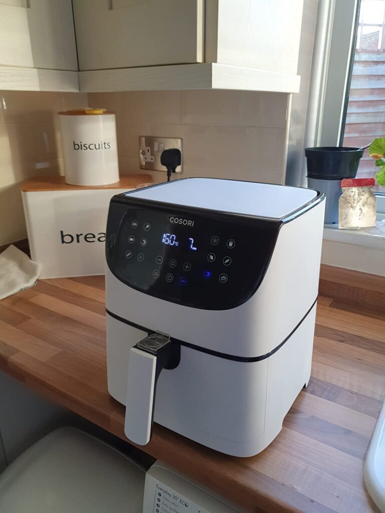 our own purchase testing view of cosori 2l mini air fryer lite air fryer for campervan uk our unboxing package arrival home office for several weeks to months